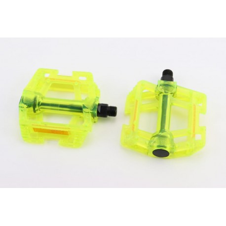 Педали MTB широкие 9/16" (113x103x26.5mm) поликарбонатные, салатовые HC- JD287 Китай