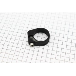 Затискач (хомут) труби сидіння MTB 34,9мм, кріпл. болт, алюмінієвий, чорний SC-200 UNO