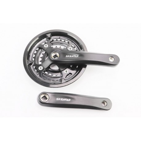 Шатуни "квадрат" 152мм, 42.34.24Т MTB, алюмінієві, чорні T312 CW14-XCE (можливий нетоварний вигляд) SR Suntour