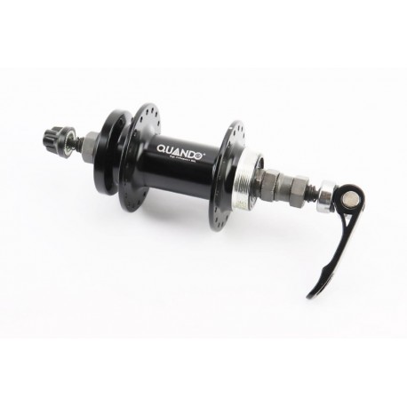 Втулка задня MTB алюмінієва 14Gx36H під вільнобіг, Disk-brake, кріпл. ексцентрик, чорна KT-TD7R QUANDO