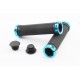 Ручки руля 130мм с зажимом Lock-On с двух сторон, чёрно-синие FL-426 Китай
