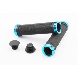 Ручки руля 130мм с зажимом Lock-On с двух сторон, чёрно-синие FL-426 Китай