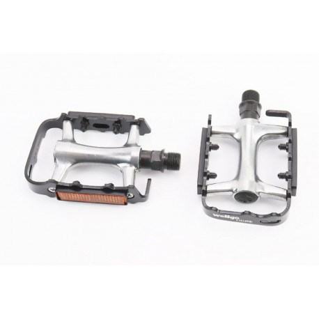 Педалі MTB 9/16" (101x71x23мм) алюмінієві, сріблясто-чорні VM248DU Wellgo