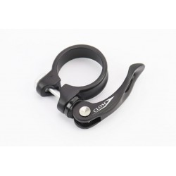 Зажим (хомут) трубы сиденья MTB 34,9мм, крепл. эксцентрик, алюминиевый, чёрный AT-109 ZOOM