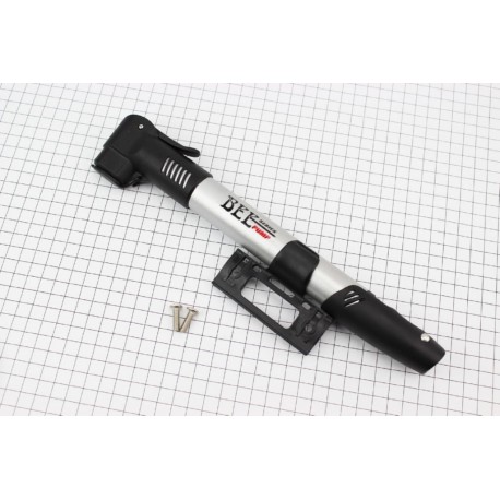 Насос алюмінієвий з Т-ручкою, окремо під штуцера Schrader&Presta, чорно-сірий HP-13 BEE