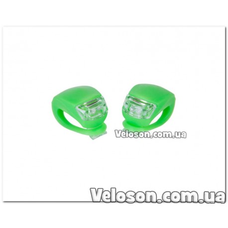 Мигалка  2шт BC-RL8001 белый+красный свет LED силиконовый зеленый корпус