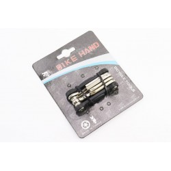 Ключ-набір 9 предметів (шестигранники 2,2.5,3,4,5,6,8мм, викрутка фігурна, Т25 ключ-зірочка), YC-286B BIKE HAND