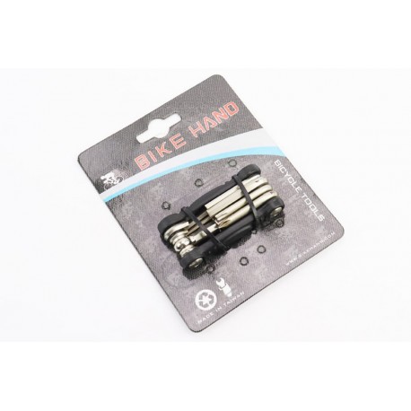 Ключ-набор 9 предметов (шестигранники 2,2.5,3,4,5,6,8мм, отвёртка фигурная, Т25 ключ-звездочка), YC-286B BIKE HAND