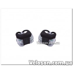 Мигалка  2шт BC-RL8002 белый+красный свет LED силиконовый черный корпус