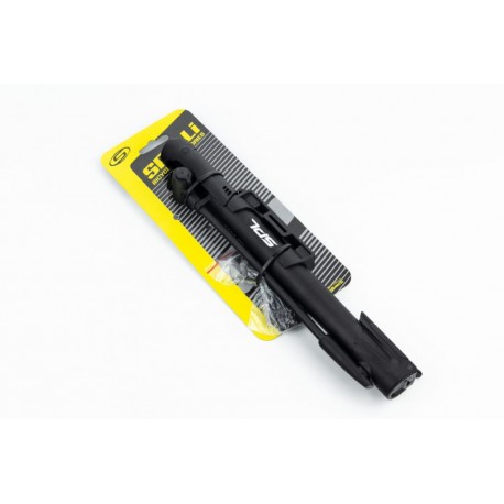 Насос ручной "напольный" пластмассовый, с Т-ручкой, под штуцера Schrader&Presta, чёрный SPM-64 SPELLI