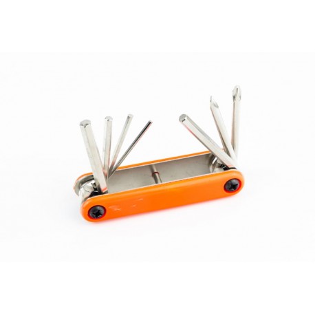 Ключ-набір 7 предметів (шестигранники 2,3,4,5,6мм, викрутки пряма та фігурна), оранжево-сріблястий Китай