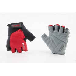 Перчатки без пальців M з гелевими вставками під долоню, чорно-червоні SBG-1457 SPELLI