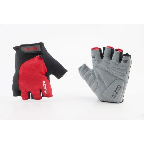 Перчатки без пальців M з гелевими вставками під долоню, чорно-червоні SBG-1457 SPELLI