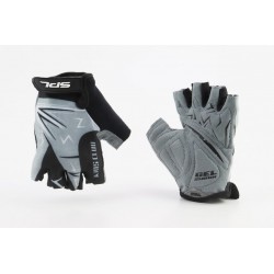 Перчатки дитячі без пальців (7-8 років) з м'якими вставками під долоню, чорно-сіро-білі SKG-1553 SPELLI