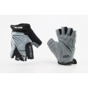 Перчатки дитячі без пальців (7-8 років) з м'якими вставками під долоню, чорно-сіро-білі SKG-1553 SPELLI