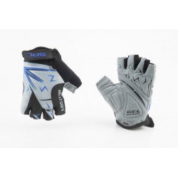 Перчатки дитячі без пальців (7-8 років) з м'якими вставками під долоню, чорно-сіро-сині SKG-1553 SPELLI