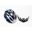 Шолом велосипедний M (54-57 см) знімний козирок, 18 вент. отворів, чорно-біло-синій AV-01 AVANTI