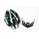 Шолом велосипедний M (54-57 см) знімний козирок, 18 вент. отворів, чорно-біло-зелений AV-01 AVANTI
