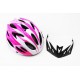 Шолом велосипедний M (54-57 см) знімний козирок, 18 вент. отворів, біло-рожевий AV-01 AVANTI