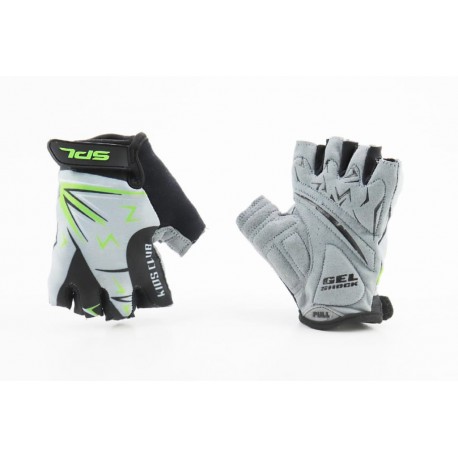 Перчатки дитячі без пальців (3-4 роки) з м'якими вставками під долоню, чорно-сіро-зелені SKG-1553 SPELLI
