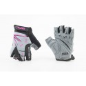 Перчатки дитячі без пальців (3-4 роки) з м'якими вставками під долоню, чорно-сіро-рожеві SKG-1553 SPELLI