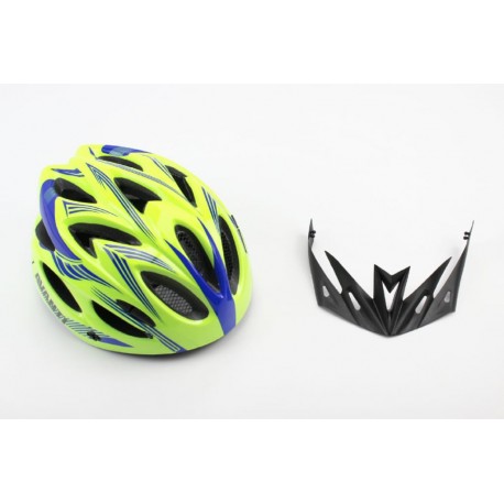 Шолом велосипедний M (54-57 см) знімний козирок, 18 вент. отворів, салатово-синій AVHM-02 AVANTI