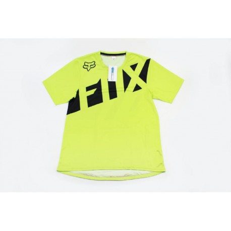 Футболка (Джерсі) чоловіча L-(Polyester 80% / Spandex 20%), салатово-чорна, НЕ оригінал FOX