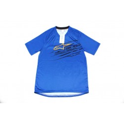 Футболка (Джерсі) чоловіча L-(Polyester 80% / Spandex 20%), синьо-чорна, НЕ оригінал Alpinestars