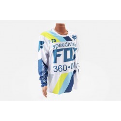 Футболка (Джерсі) чоловіча L-(Polyester 100%), довгі рукави, біло-синя, НЕ оригінал FOX