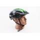 Шолом велосипедний L (54-62 см) знімний козирок, 21 вент. отворів, чорно-зелено-білий Китай