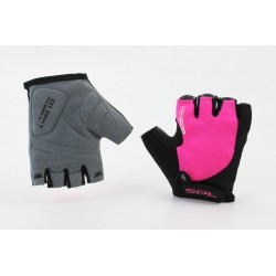 Перчатки без пальців XS з гелевими вставками під долоню, чорно-рожеві SBG-1457 SPELLI