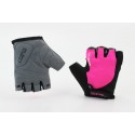 Перчатки без пальців XS з гелевими вставками під долоню, чорно-рожеві SBG-1457 SPELLI