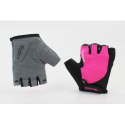 Перчатки без пальців S з гелевими вставками під долоню, чорно-рожеві SBG-1457 SPELLI