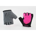 Перчатки без пальців S з гелевими вставками під долоню, чорно-рожеві SBG-1457 SPELLI