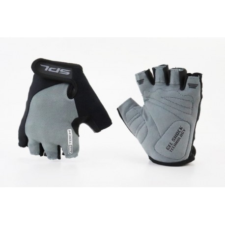 Перчатки без пальців XS з гелевими вставками під долоню, чорно-сірі SBG-1457 SPELLI
