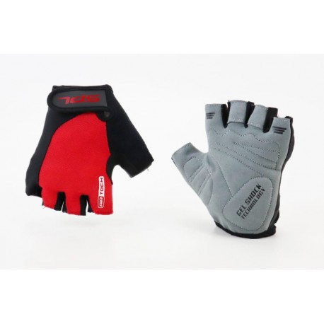 Перчатки без пальців XS з гелевими вставками під долоню, чорно-червоні SBG-1457 SPELLI