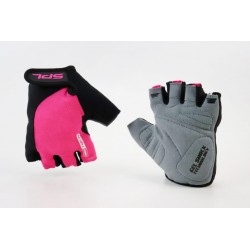 Перчатки без пальців M з гелевими вставками під долоню, чорно-рожеві SBG-1457 SPELLI