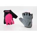 Перчатки без пальців M з гелевими вставками під долоню, чорно-рожеві SBG-1457 SPELLI