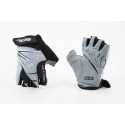Перчатки дитячі без пальців (4-6 років) з м'якими вставками під долоню, чорно-сіро-білі SKG-1553 SPELLI