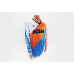 Футболка (Джерсі) чоловіча XL-(Polyester 100%), довгі рукави, біло-жовто-синій, НЕ оригінал KTM