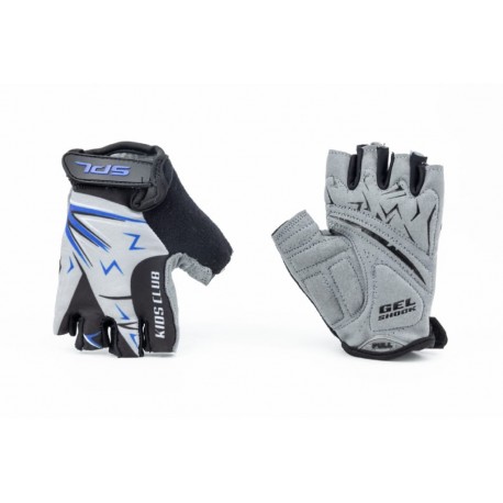 Перчатки дитячі без пальців (4-6 років) з м'якими вставками під долоню, чорно-сіро-сині SKG-1553 SPELLI