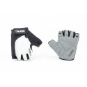 Перчатки без пальців M з гелевими вставками під долоню, чорно-білі SBG-1457 SPELLI