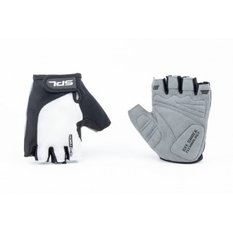 Перчатки без пальців XL з гелевими вставками під долоню, чорно-білі SBG-1457 SPELLI