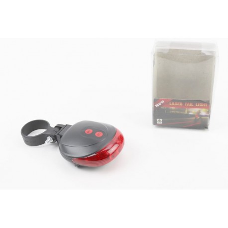Ліхтар задній 5 діодів+2 лазерних промені, чорно-червоний SL-116 (без батарейок) Китай