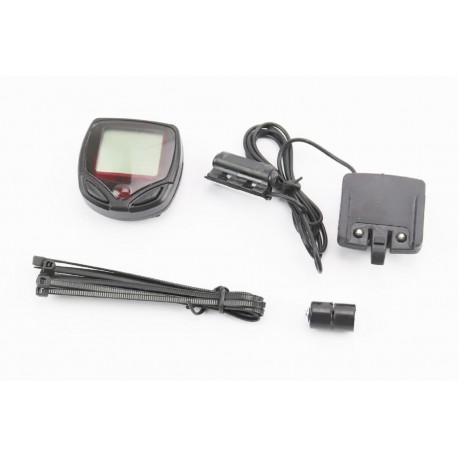 Велокомп'ютер 15-функцій, дротовий, чорний (без батарейок) Китай