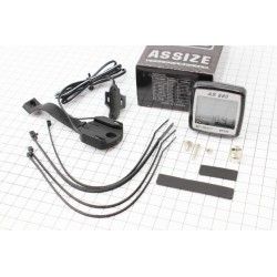 Велокомпьютер 11-функций, проводной, чёрный AS-880 (без батареек) ASSIZE