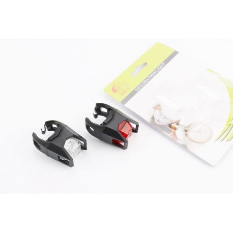 Ліхтар передній 2 діода+задній 2 діода силіконові к-кт, JY-3005 (без батарейок) Китай