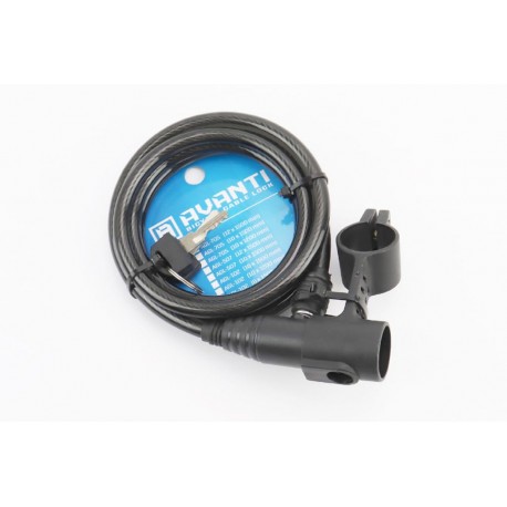 Замок протиугінний тросовий 1500х8мм під ключ, кріпл. за трубу сидіння, AGL-102 AVANTI