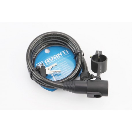 Замок протиугінний тросовий 1200х10мм під ключ, кріпл. за трубу сидіння, AGL-102 AVANTI