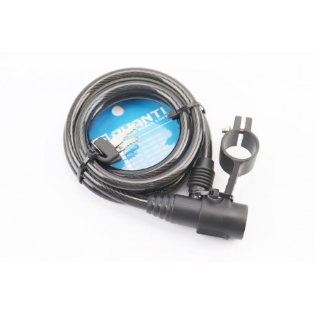 Замок протиугінний тросовий 1500х10мм під ключ, кріпл. за трубу сидіння, AGL-102 AVANTI